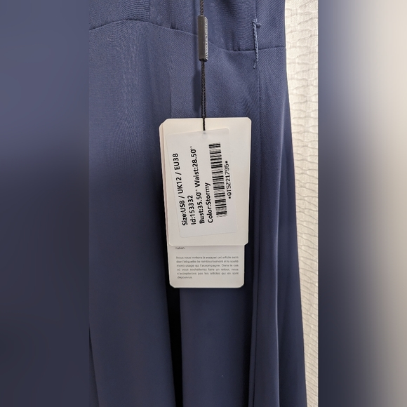 A-line V-Neck Floor-Length Chiffon Dress - Size 8 - Picture 5 of 8